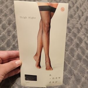 A New Day Sheer Black Thigh Highs
